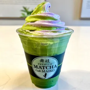 Matcha Float with Matcha/Ube Ice Cream