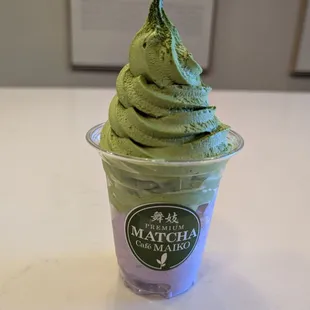 Matcha and Ube ice cream