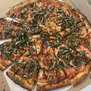 Card board round thing they call margarita pizza! What a joke!