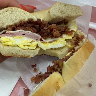 2 Eggs &amp; Ham 2 Eggs, Ham, Cheese, and Bacon Omelet