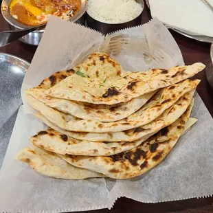 Garlic naan  Chicken tikka masala