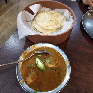 Chicken Chettinad and parotta