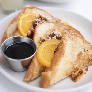French toast with orange infused syrup.