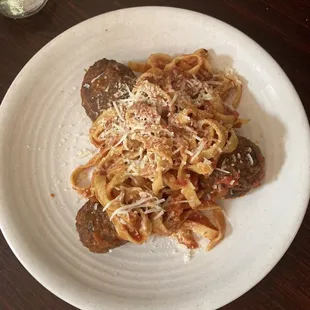 Tagliatelle with meatballs