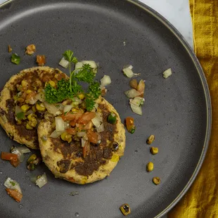 two food items on a plate
