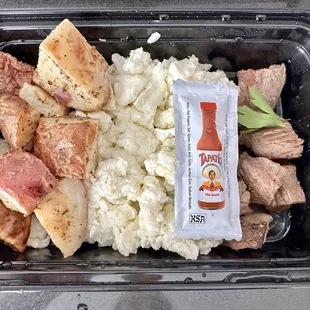 Steak &amp; eggs meal. With option to sub with egg whites!