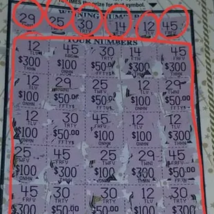 the winning numbers for $ 500k