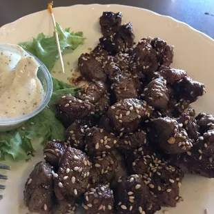Garlic steak bites