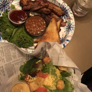 Pork platter and side salad