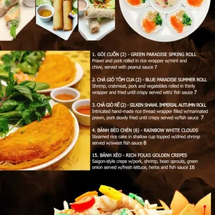 crepes, menu