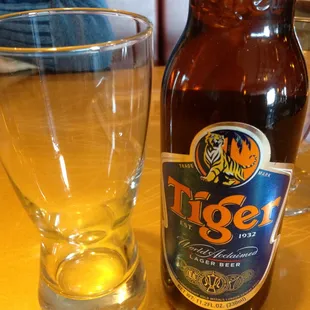 Tiger beer from Singapore.