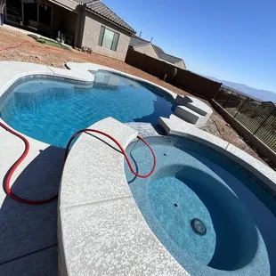 pool and spa, pebble bottom, self cleaning, salt water