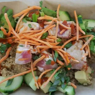 Poke bowl with Ahi tuna