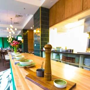 interior, sushi and sashimi