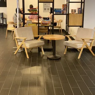 a group of people sitting at a table
