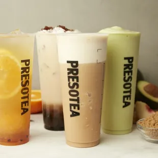 a variety of drinks