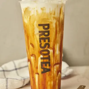 a glass of iced coffee