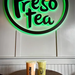 Earl Grey Milk Tea and Matcha Milk Tea.