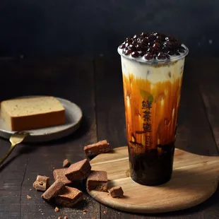 Brown Sugar Creme Brulee with Boba