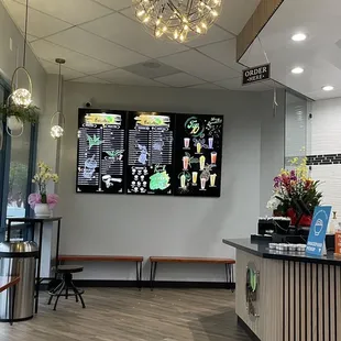 the front desk of a restaurant