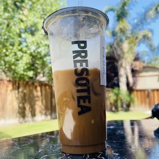 Enjoying my Vietnamese coffee