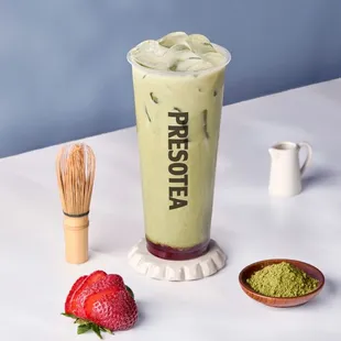 Strawberry Matcha Latte