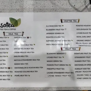 menu