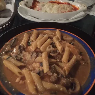 Pasta trio &amp; chicken Marsala