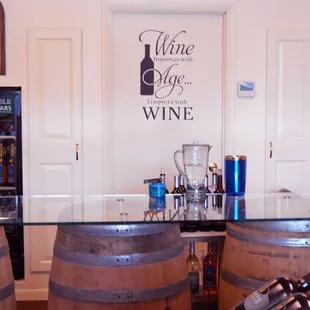 a wine tasting area