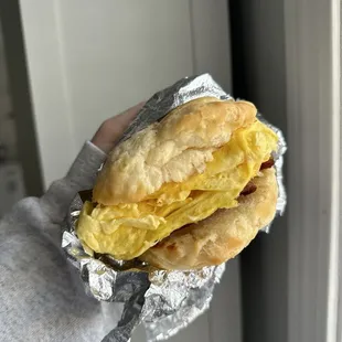 Bacon egg and cheese biscuit