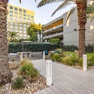 a view of the courtyard