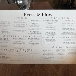 Food menu