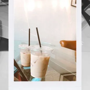 two cups of iced coffee