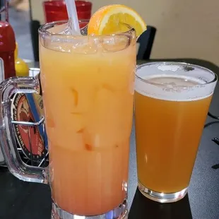 Seaside breeze and blue moon beer