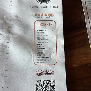 menu