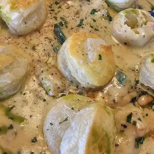 Deconstructed chicken pot pie