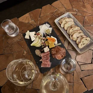 Wine and meat &amp; cheese plates