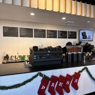 Coffee counter at Christmas