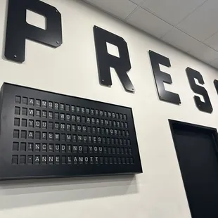 The quote wall inside