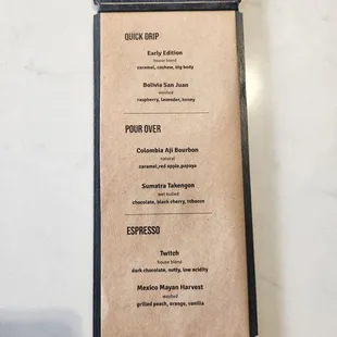 menu