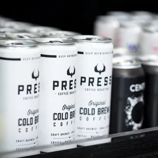 a variety of cold drinks