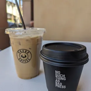 Chai tea latte &amp; oat milk latte