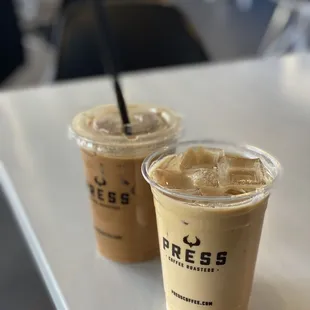 two cups of iced coffee