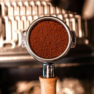 a closeup of a coffee grinder