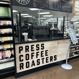 a coffee shop counter