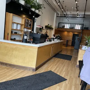 a view of a coffee shop counter