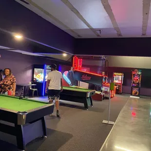 Pool tables and arcade games
