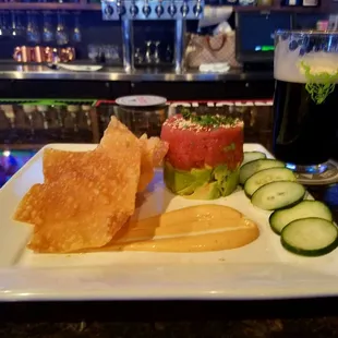Ahi tartar and a Nitro Merlin
