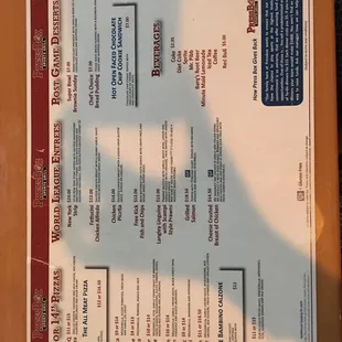 the menu