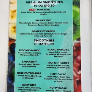 menu